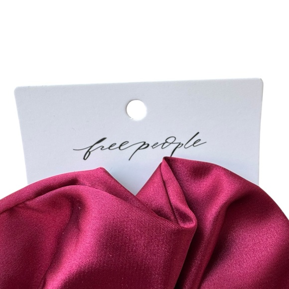 Free People Maria's Bow Scrunchie in Oxblood Red | NEW - Picture 3 of 7